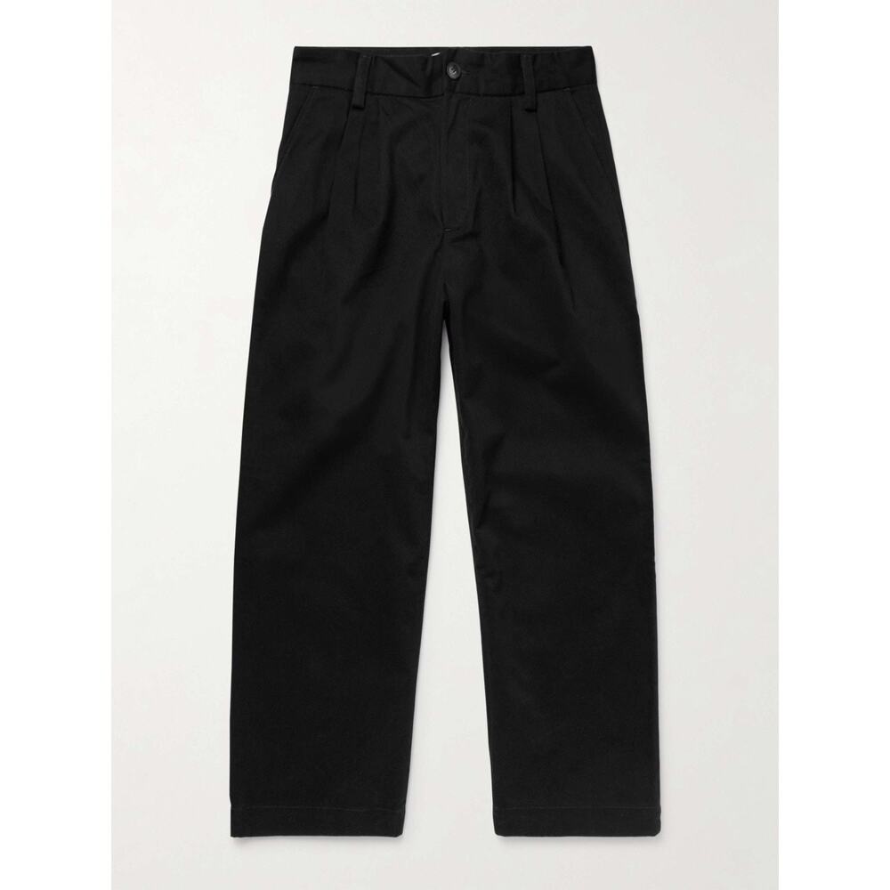 🔥 AGOLDE® Slater High Rise Straight Leg Pleated Twill Black Chino Pants - 36